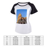 yanfind Women's Sleeve Raglan T Shirt Short Ancient Architecture Building Colosseum Historic Italy Landmark Perspective