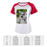 yanfind Women's Sleeve Raglan T Shirt Short Cute Lemur Primate Wildlife