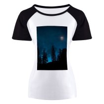 yanfind Women's Sleeve Raglan T Shirt Short Astrology Astronomy Clear Sky Clouds Cool Desktop Dark