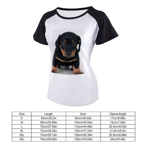 yanfind Women's Sleeve Raglan T Shirt Short Adorable Cute Dog Little Pet Puppy _
