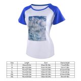 yanfind Women's Sleeve Raglan T Shirt Short Architecture Building City Construction Contemporary Design Downtown Engineering Expression Facade Glass Panels