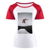 yanfind Women's Sleeve Raglan T Shirt Short Action Adventure Balance Fun Leisure Motion Outdoors Recreation Resort Ski