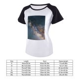 yanfind Women's Sleeve Raglan T Shirt Short Astronomy Constellations Cosmos Evening Galaxy Milky Way Night Nightsky Outdoor Outdoors Sky