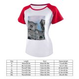yanfind Women's Sleeve Raglan T Shirt Short Ancient Architecture Building Cathedral Church City Europe Exterior Florence Goth Like