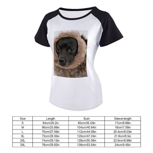 yanfind Women's Sleeve Raglan T Shirt Short Adorable Dog Cute Fashion Funny Fur Little Pedigree Pet Portrait Puppy