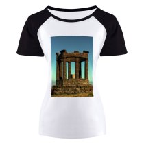 yanfind Women's Sleeve Raglan T Shirt Short Ancient Archaeology Architecture Art Building Column Monument Outdoors Religion Ruin Statue