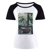 yanfind Women's Sleeve Raglan T Shirt Short Faucet Sink Wash Bin Tap