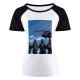 yanfind Women's Sleeve Raglan T Shirt Short Attack Camo Dangerous Defence Helicopter Help Law Service Soldiers Special Task