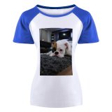 yanfind Women's Sleeve Raglan T Shirt Short Adorable Carpet Cute Dog Furnitures Home Lazy Living Room Pet Puppy Rug