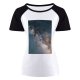yanfind Women's Sleeve Raglan T Shirt Short Astronomy Constellations Cosmos Evening Galaxy Milky Way Night Nightsky Outdoor Outdoors Sky