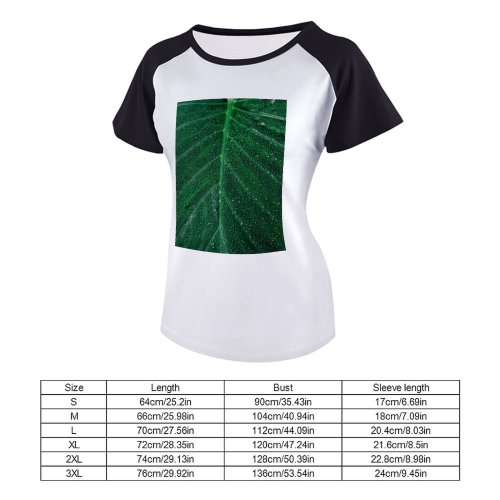 yanfind Women's Sleeve Raglan T Shirt Short Android Art Botanical Dew Dewdrops Droplets Drops Freshness Leaf Growth IPhone Macro