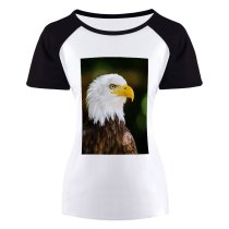 yanfind Women's Sleeve Raglan T Shirt Short Bald Eagle Bird Feathers Plumage Wildlife