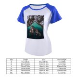 yanfind Women's Sleeve Raglan T Shirt Short Adventure Aerial Daylight Drone Footage Shot Island Lake Landscape Norway Ocean