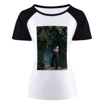 yanfind Women's Sleeve Raglan T Shirt Short Art Door Girl Light Outdoors Plants Portrait Wear Young
