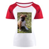 yanfind Women's Sleeve Raglan T Shirt Short Adorable Fur Grass Little Pet Puppy Young
