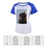 yanfind Women's Sleeve Raglan T Shirt Short Cat Cute Kitty Pet