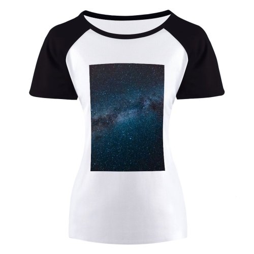 yanfind Women's Sleeve Raglan T Shirt Short Astronomy Constellation Constellations Cosmos Dark Galaxy Heavens Milky Way Night Sky