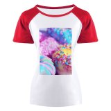 yanfind Women's Sleeve Raglan T Shirt Short Assorted Baked Goods Bread Candy Colorful Colourful Delicious Depth Field Dessert