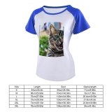 yanfind Women's Sleeve Raglan T Shirt Short Cat Kitten Pet _