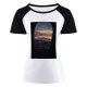 yanfind Women's Sleeve Raglan T Shirt Short Travel Aircraft Wing Airplane Atmosphere Aviation Clouds Cloudy Dawn Dramatic Sky
