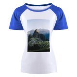 yanfind Women's Sleeve Raglan T Shirt Short Cool Desktop Daylight Fog Grass Header Hike Hill Landscape Machu Picchu