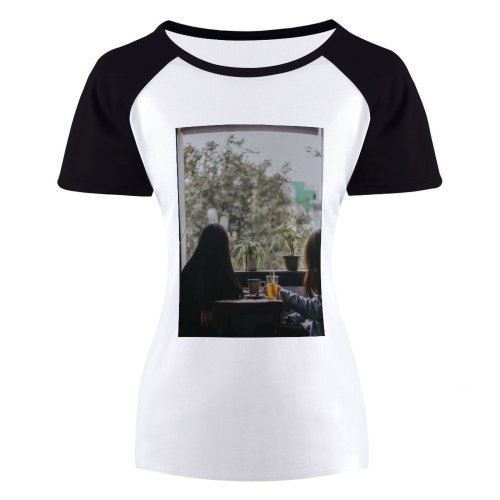 yanfind Women's Sleeve Raglan T Shirt Short Chairs Coffee Cup Fashion Furnitures Girls Juice Plants Pots Side Table Wear