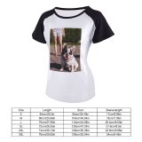 yanfind Women's Sleeve Raglan T Shirt Short Adorable Cute Dog Pet