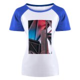 yanfind Women's Sleeve Raglan T Shirt Short Architecture Building Construction Contemporary Iron Perspective Reflection Roof