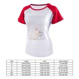 yanfind Women's Sleeve Raglan T Shirt Short Adorable Cat Curiosity Cute Downy Fur Kitten Kitty Little Pet Portrait Studio