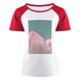yanfind Women's Sleeve Raglan T Shirt Short Art Cloud Clouds Cloudy Sky Daylight Desktop Outdoors Pastel Scenic Summer