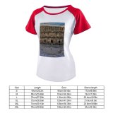 yanfind Women's Sleeve Raglan T Shirt Short Ancient Architecture Aspendos Building Historical Outdoors Roman Theatre Stone Structure Wall