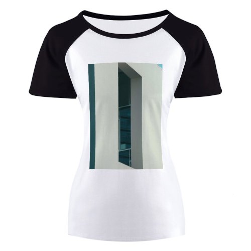 yanfind Women's Sleeve Raglan T Shirt Short Architecture Building Contemporary Exterior Shot Outdoors Perspective Wall Window