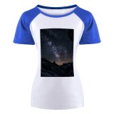 yanfind Women's Sleeve Raglan T Shirt Short Astronomy Astrophotography Breathtaking Celestial Constellation Cosmos Galaxy Milky Way Nebula