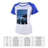 yanfind Women's Sleeve Raglan T Shirt Short Attack Camo Dangerous Defence Helicopter Help Law Service Soldiers Special Task