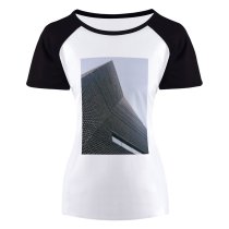 yanfind Women's Sleeve Raglan T Shirt Short Architecture Building City Construction Contemporary Futuristic Office Perspective Tate