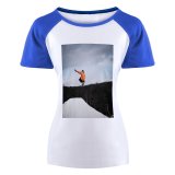 yanfind Women's Sleeve Raglan T Shirt Short Action Agility Balance Daylight Outdoors Skill Snow Snowboard Snowboarder