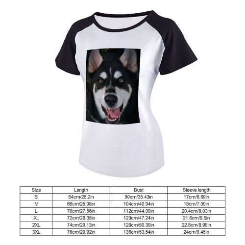 yanfind Women's Sleeve Raglan T Shirt Short Adorable Cute Dog Pet _
