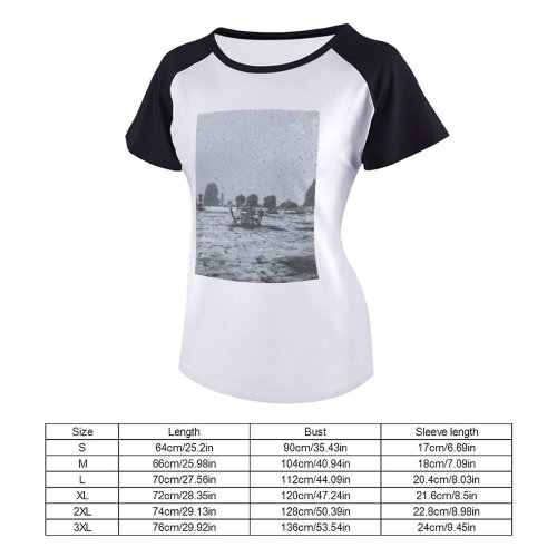 yanfind Women's Sleeve Raglan T Shirt Short Chairs Daylight Daytime Freezing Frost Frosty Frozen Icee Landscape Outdoors