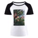 yanfind Women's Sleeve Raglan T Shirt Short Branch Christmas Balls Decor Decorations Lights Ornaments Tree Conifer Focus Frosty