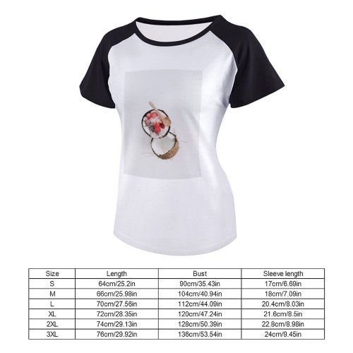 yanfind Women's Sleeve Raglan T Shirt Short Berries Berry Chia Seeds Coconut Cutout Delicious Diet Fruit Fruits Healthy Little