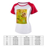 yanfind Women's Sleeve Raglan T Shirt Short Dog Pet Plants Puppy