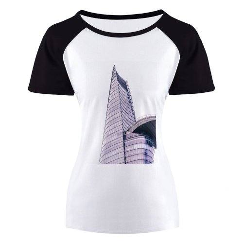 yanfind Women's Sleeve Raglan T Shirt Short Architectural Design Architecture Building Contemporary Daylight Flag Futuristic Glass Items Panels