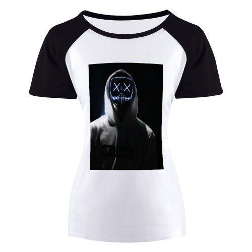 yanfind Women's Sleeve Raglan T Shirt Short Artsy Conceptual Creepy Dark Eyes Field Halloween Hoodie Horror Led Light