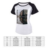 yanfind Women's Sleeve Raglan T Shirt Short Architecture Building City Cityscape Contemporary Daylight Home Outdoors Reflection Street Tourism