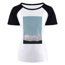 yanfind Women's Sleeve Raglan T Shirt Short Atmosphere Sky Cloudiness Clouds Form Cloudscape Cloudy Cumulus Daylight Downy Dreamy