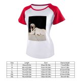 yanfind Women's Sleeve Raglan T Shirt Short Adorable Cute Dog Pet Yawn