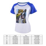 yanfind Women's Sleeve Raglan T Shirt Short Adorable Car Cute Dog Grass Pet Window