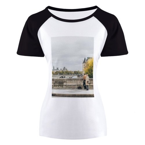 yanfind Women's Sleeve Raglan T Shirt Short Architecture Building City Daylight Dog Fountain Lamppost Landscape Monument Outdoors Park Pet