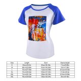 yanfind Women's Sleeve Raglan T Shirt Short Abstract Expressionism Acrylic Art Artistic Colours Canvas Colorful Colourful Contemporary Creative Creativity