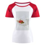 yanfind Women's Sleeve Raglan T Shirt Short Berry Closeup Cream Creamy Dairy Delicious Drop Facebook Falling Freshness